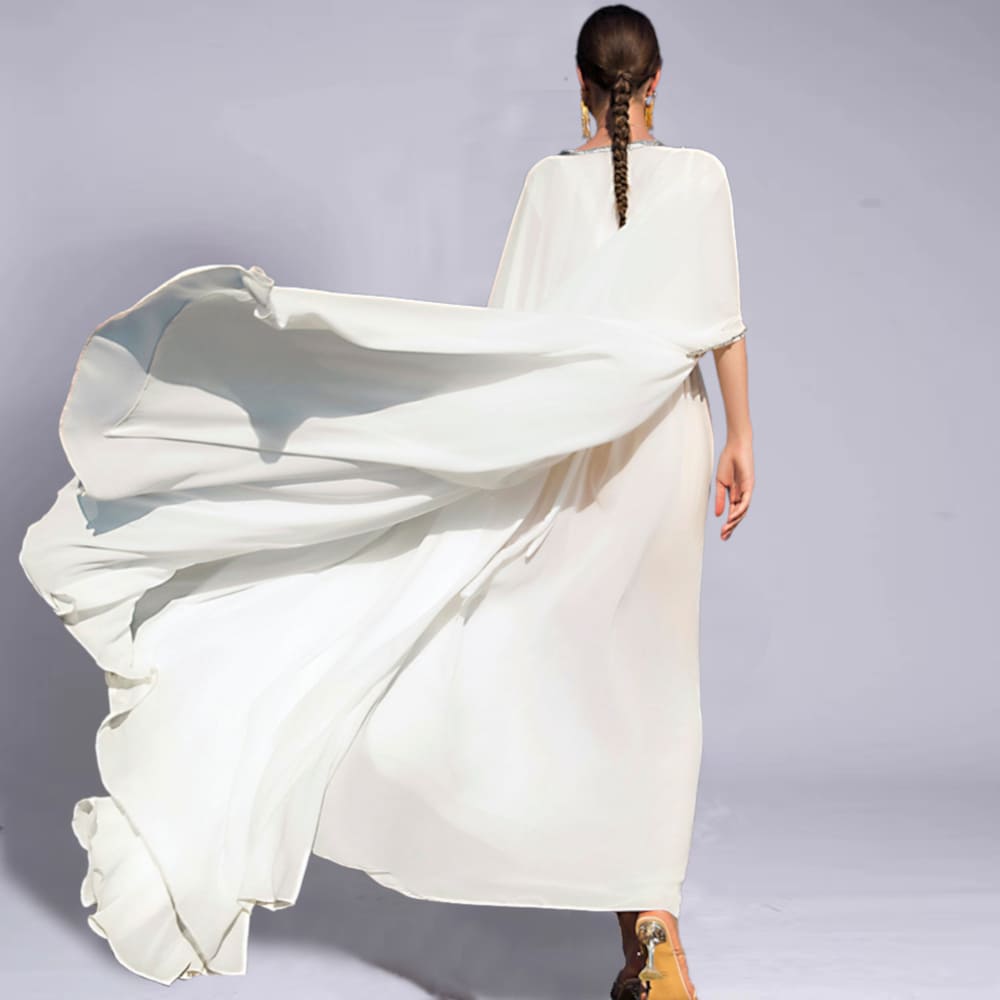 white-abaya-dress