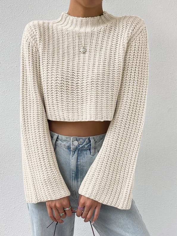 Stella - Bell Sleeve Half Turtleneck Sweater