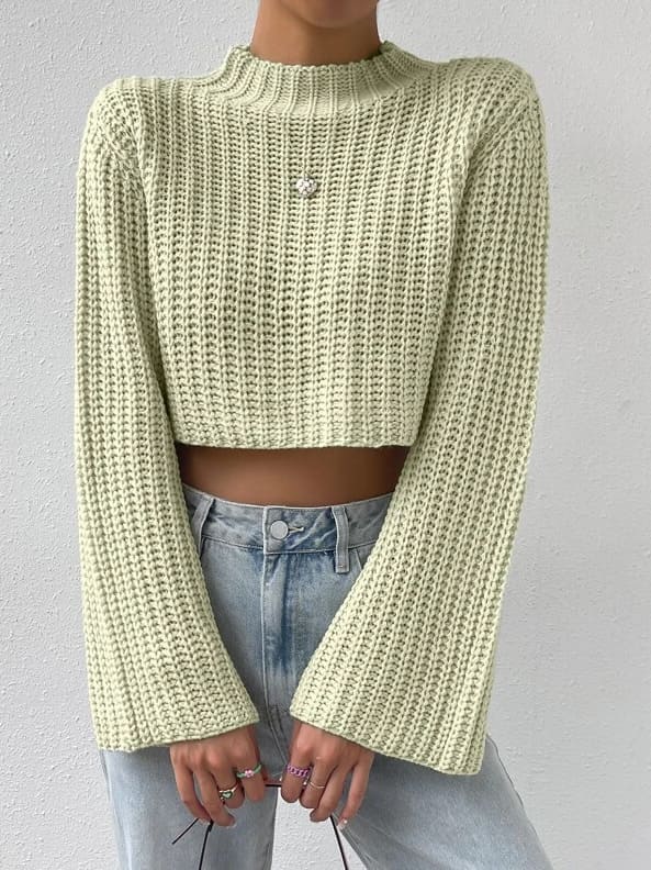 Stella - Bell Sleeve Half Turtleneck Sweater