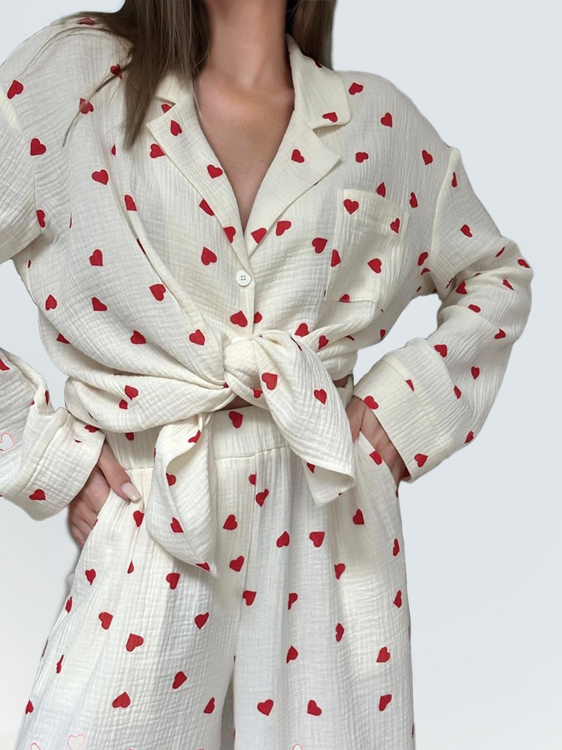 Venus - Heart Print Cotton Set